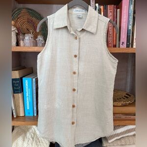Vintage Express: Campaign International Express Linen Sleeveless Shirt